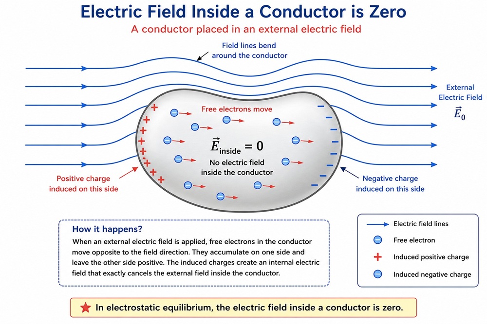 Electric Field Inside a Conductor Diagram